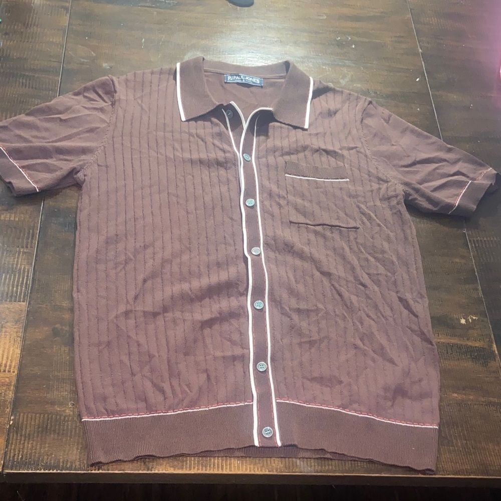 PJ Paul Jones Vintage style Knit Polo Shirt Chest Pocket men’s small